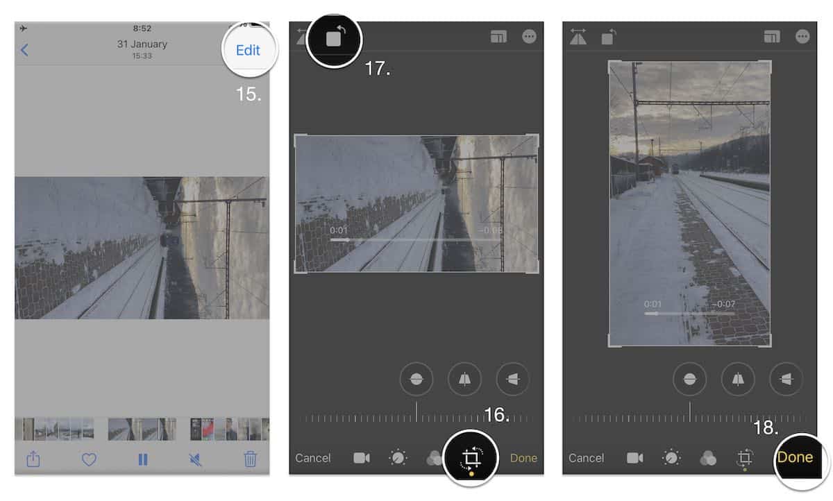 Guide - how to edit vertical video on iPhone steps 9-11