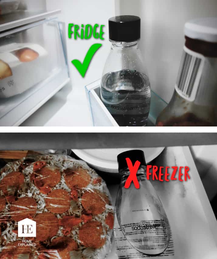 SodaStream Bottle in the Fridge and Freezer | HomeExplained.com
